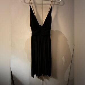 Black dress with gold rope straps